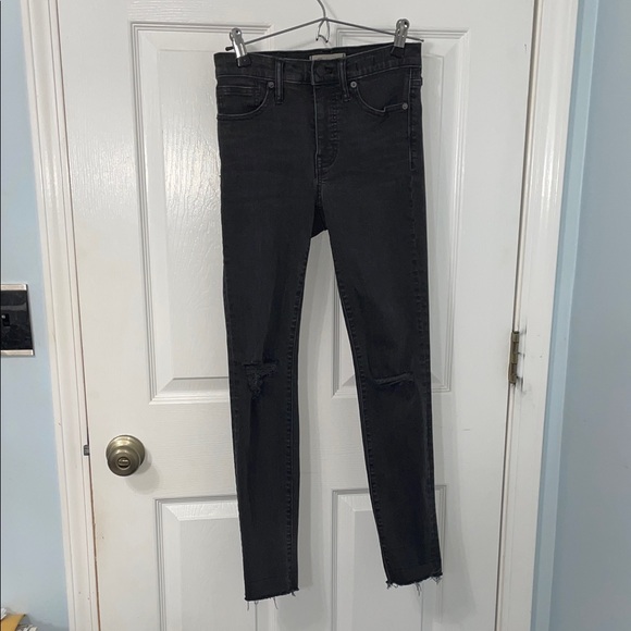Madewell Denim - Madewell Black High Rise Distressed Skinny Jeans